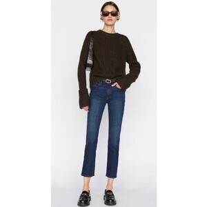 FRAME Le High Straight Denim Blue Jeans in Sutherland Wash, Size 28